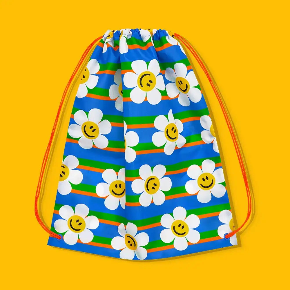 Wiggle Wiggle - Smile Stripe Blue String Bag - Wiggle Wiggle - String Bags - Harumio