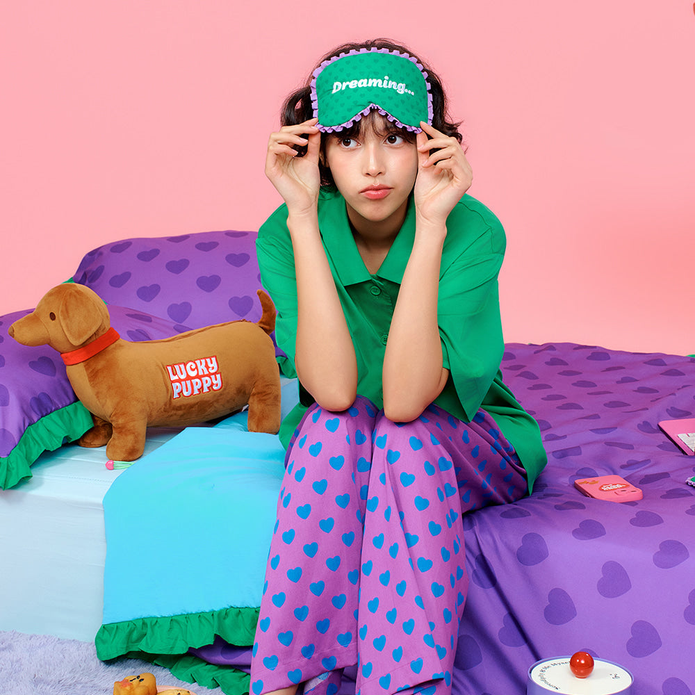 Wiggle Wiggle - Cooling Comforter & Pillowcase Set (Lucky Puppy Purple)