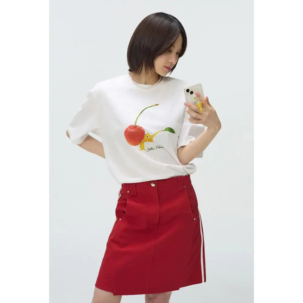 SPAO x PIKMIN - Mix Cherry Short Sleeve T-Shirt - SPAO - T-Shirt - Harumio
