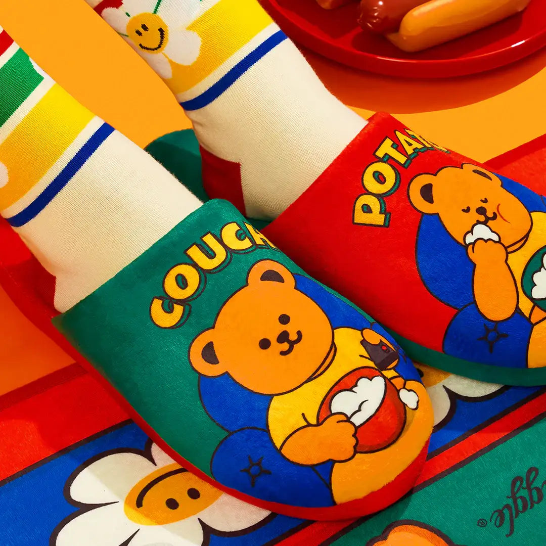 Wiggle Wiggle - Couch Potato Home Slippers - Wiggle Wiggle - Slippers - Harumio