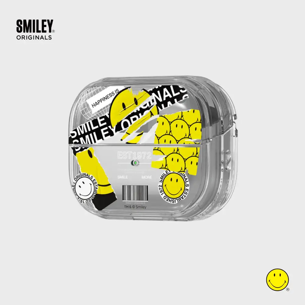 SLBS - Smiley Gray Pattern Clear Cover (Galaxy Buds3 Pro) - SLBS - Buds Case - Harumio