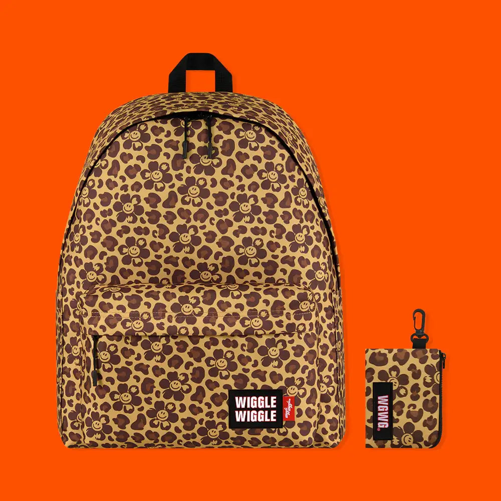Wiggle Wiggle - Smile We Love Safari Brown Pattern Backpack - Wiggle Wiggle - Backpack - Harumio