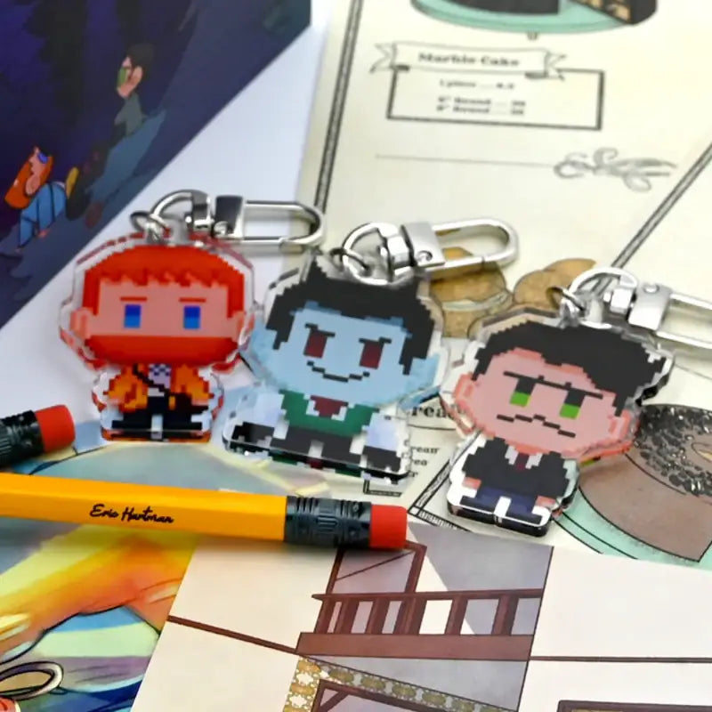 Mustache & Suspender - Acrylic Keyring - Webtoon Shop - Accessories - Harumio