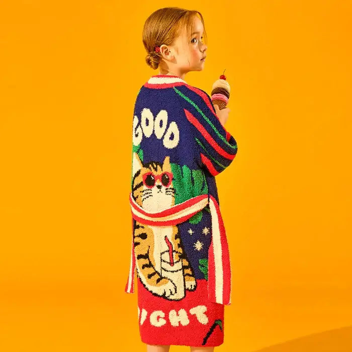 Wiggle Wiggle - Drunken Cat Lounge Robe (Kids) - Wiggle Wiggle - Robe - Harumio