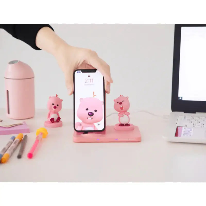 Wadiz x Zanmang Loopy - Dual High-Speed Wireless Charging Stand - Wadiz x Zanmang Loopy - Charging Stand - Harumio