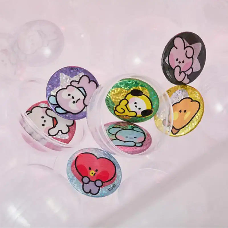 Line Friends x BT21 - Minini Lucky Gacha Mini Can Badge Set - BT21 - Can Badge - Harumio