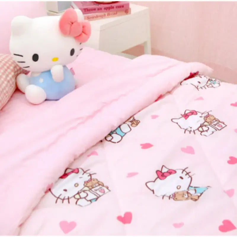 NARA HOME DECO X Sanrio - Hello Kitty Quilt Heart Up - NARA HOME DECO - Blanket - Harumio