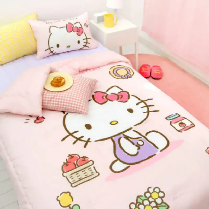 NARA HOME DECO X Sanrio - Picnic Hello Kitty Bedding Set - NARA HOME DECO - Blanket - Harumio