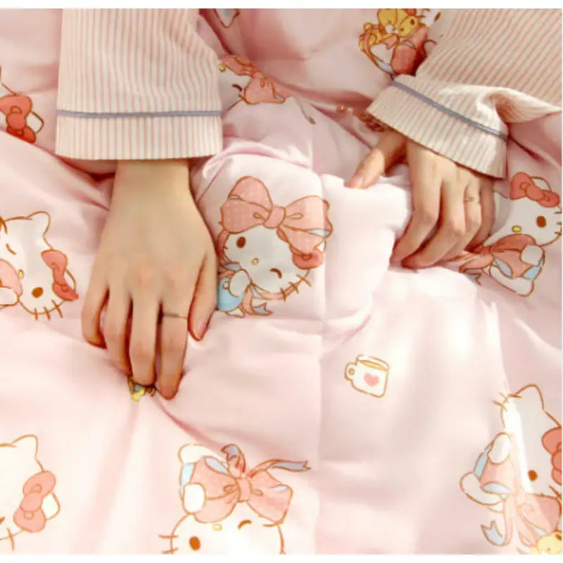 NARA HOME DECO X Sanrio - New Ribbon Hello Kitty Blanket - NARA HOME DECO - Blanket - Harumio