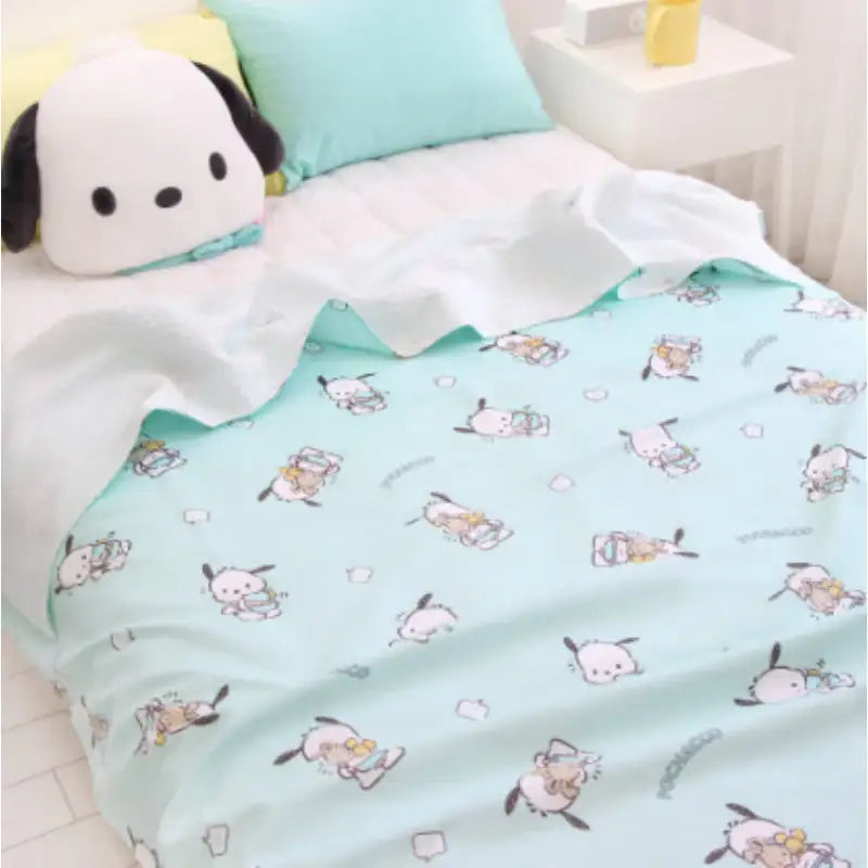 NARA HOME DECO X Sanrio - Pochacco Bamboo Ripple Double Blanket Follow - NARA HOME DECO - Blanket - Harumio