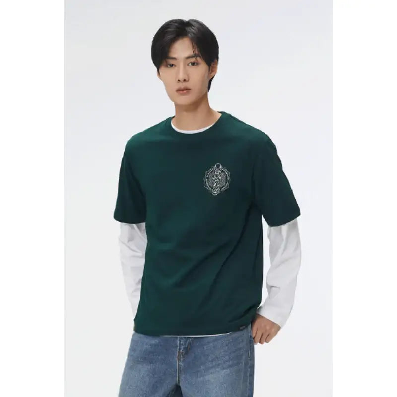 ★ SPAO★ Harry Potter Striped Short Sleeve T-Shirt BLUE SP SPAO x Harry Potter - Slytherin Short Sleeve T-Shirt – Harumio
