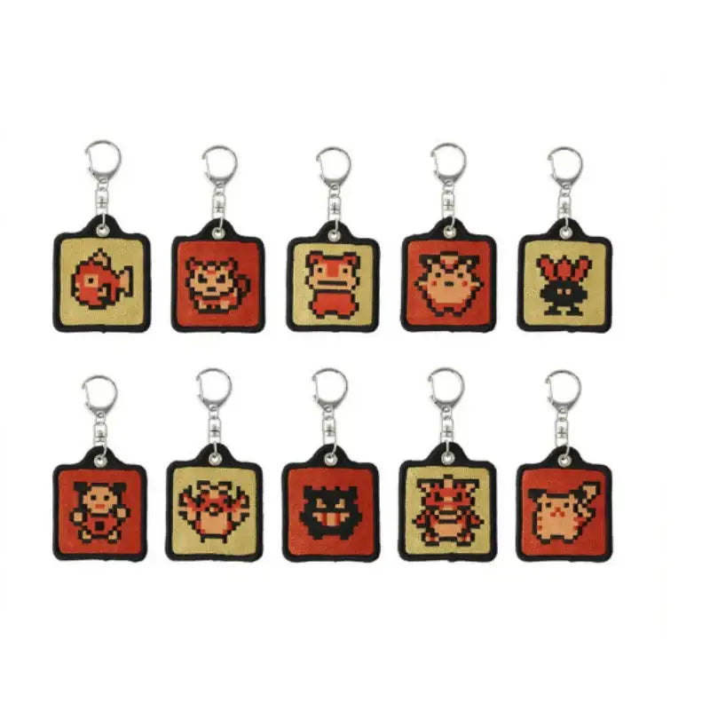 Pokémon Store - Pokémon Center Embroidery Keyring Collection Game Dot Gold and Silver - Pokémon Store - Keyring - Harumio