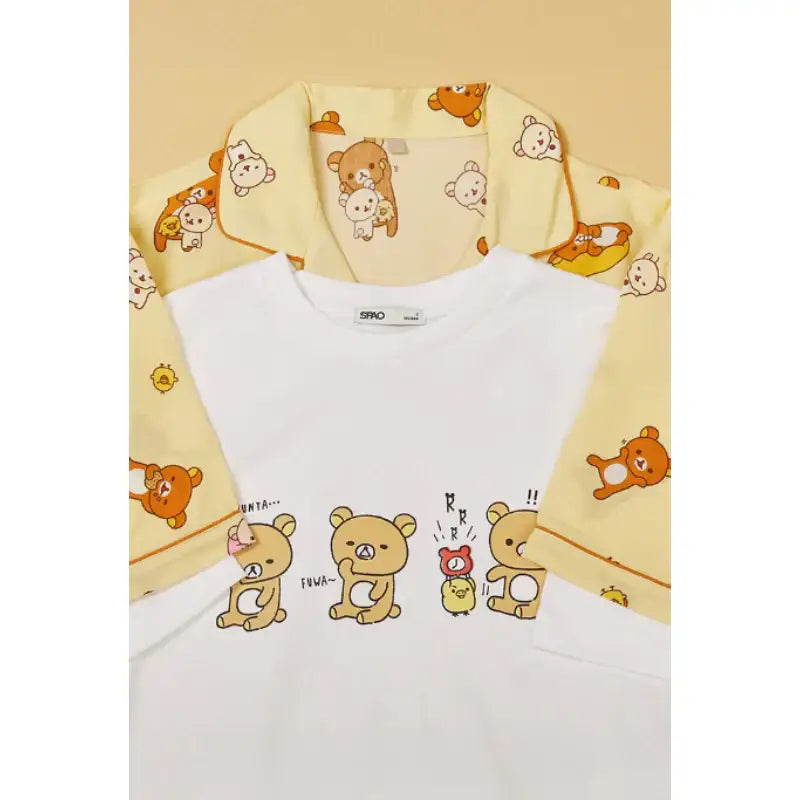 SPAO x Rilakkuma - Kuma's Free Time Short Sleeve T-Shirt - SPAO - T-Shirt - Harumio