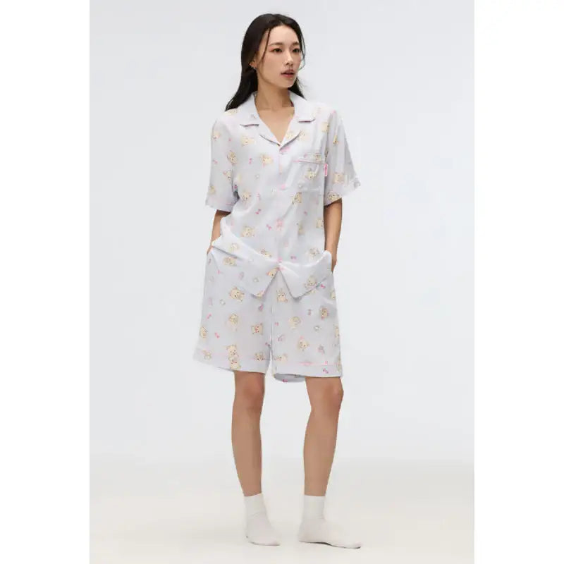 SPAO x Rilakkuma - Kuma's Summer Short Sleeve Pajamas - SPAO - Pajamas - Harumio