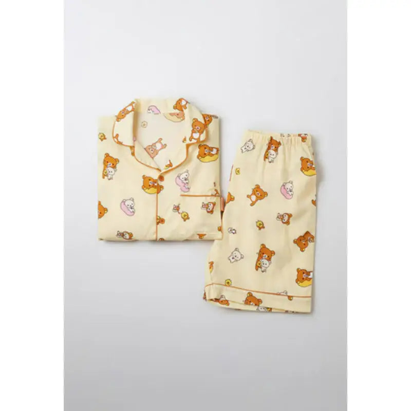 SPAO x Rilakkuma - Kuma's Summer Short Sleeve Pajamas - SPAO - Pajamas - Harumio