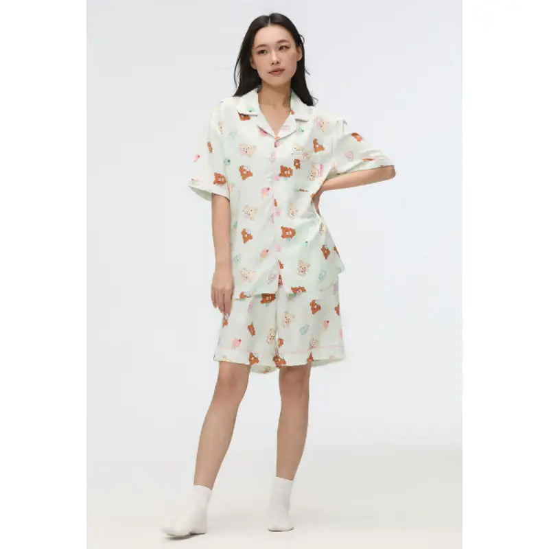 SPAO x Rilakkuma - Kuma's Summer Short Sleeve Pajamas - SPAO - Pajamas - Harumio