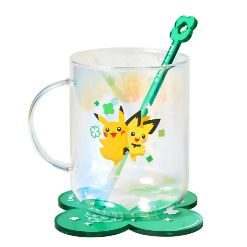 Pokémon Center Lucky for You Four Leaf Clover Cup & Coaster Set - Pokémon Store - Cup - Harumio