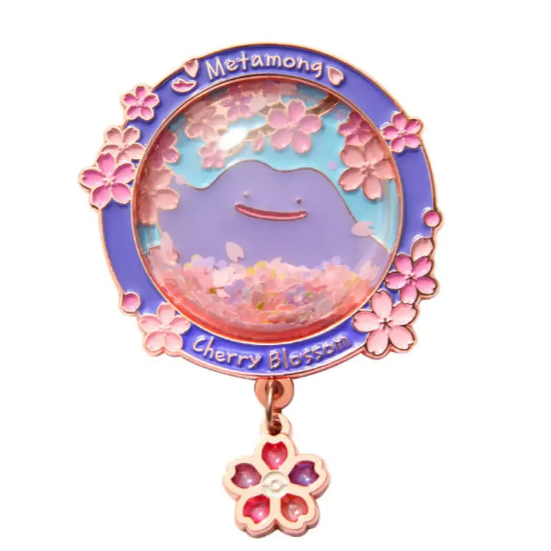 Pokémon Center METAMONG Cherry Blossom Shinning Pin Badge - Pokémon Store - Pin Badge - Harumio