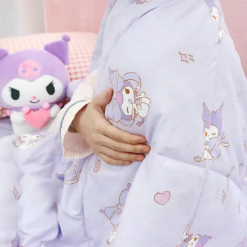 NARA HOME DECO X Sanrio - Kuromi Blanket Ribbon - NARA HOME DECO - Blanket - Harumio