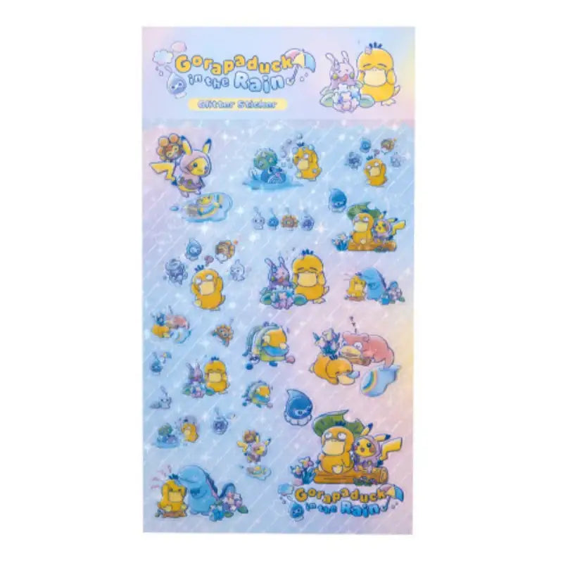 Pokémon Store - Gorapaduck in the Rain Glitter Sticker - Pokémon Store - Sticker - Harumio