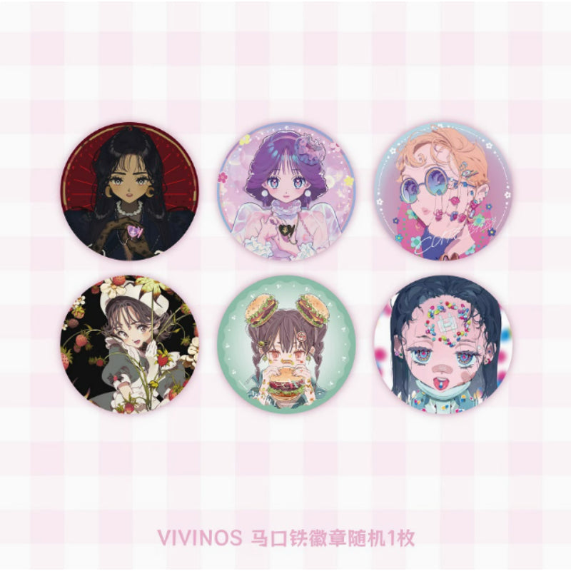 VIVINOS - Candy Hearts Series Tinplate Badge