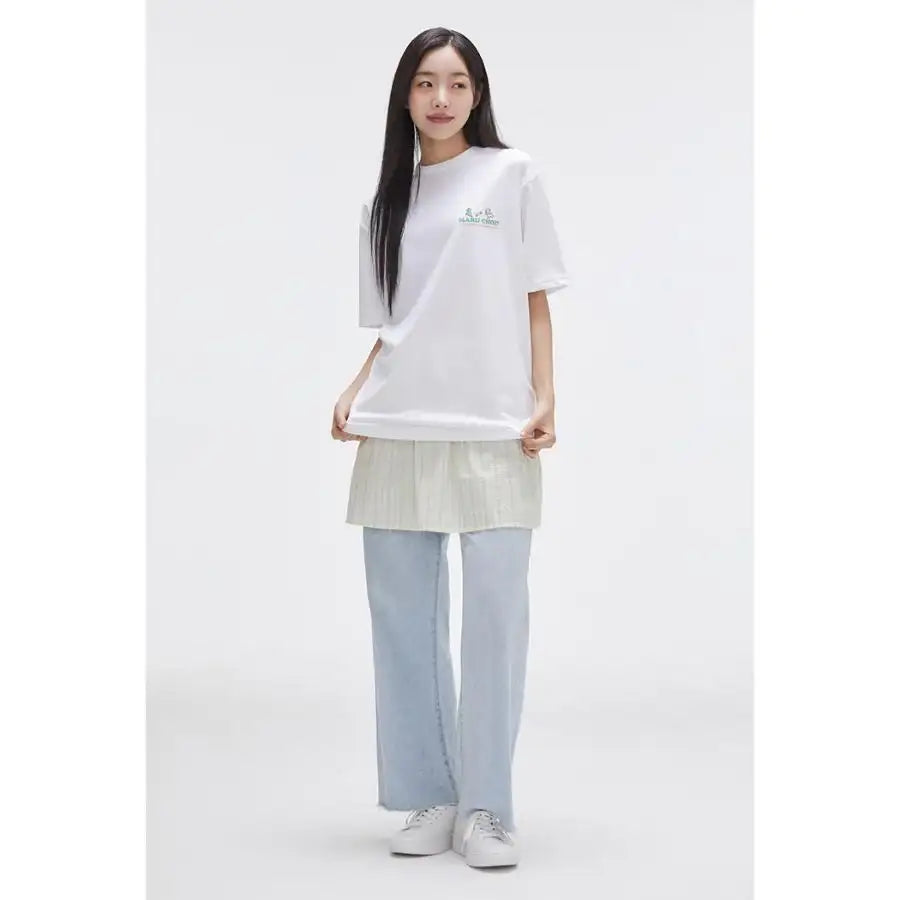 SPAO x Maru is a Puppy - Welcome to Marune Fruit Shop Short Sleeve T-Shirt (White) - SPAO - T-Shirt - Harumio