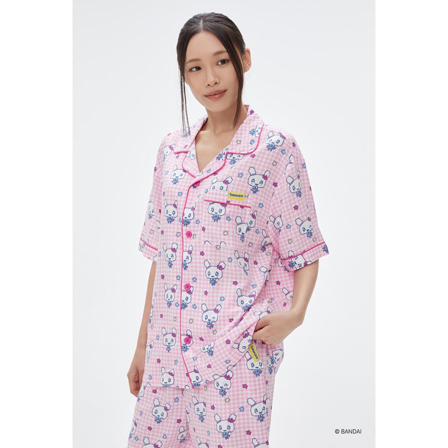 SPAO x Tamagotchi - Short Sleeve Pajamas Set (Pink) - SPAO - Pajamas - Harumio