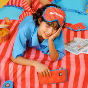 Wiggle Wiggle - Frilled Eye Mask & Pouch Set (Lucky Puppy Blue Stripe)