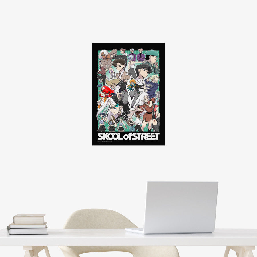 Skool of Street - Group Illustration A3 Poster