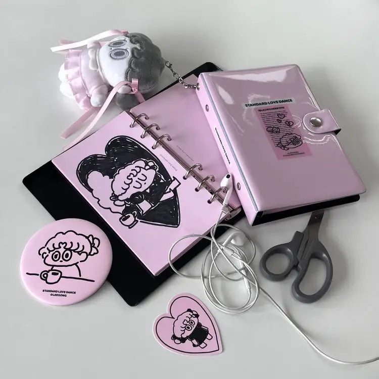 Standard Love Dance - LEEGONG Black Cherry Pie 6-Ring Binder - Line Friends Square - Ring Binder - Harumio