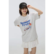 SPAO x Manggeureojin Gom - Light Melange Gray Short Sleeve T-Shirt - SPAO - T-shirt - Harumio
