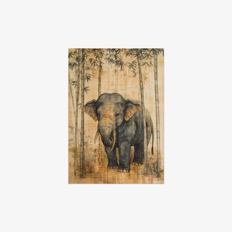 Woori Doori - Elephant with Flowers A4 Poster - Marpple Shop - Poster - Harumio