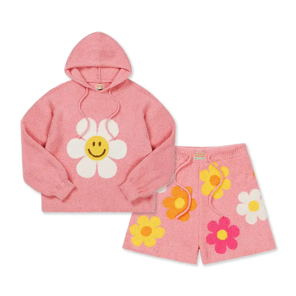 Wiggle Wiggle - Find Your Flower Pink Hooded Pajama Set - Wiggle Wiggle - Pyjamas - Harumio