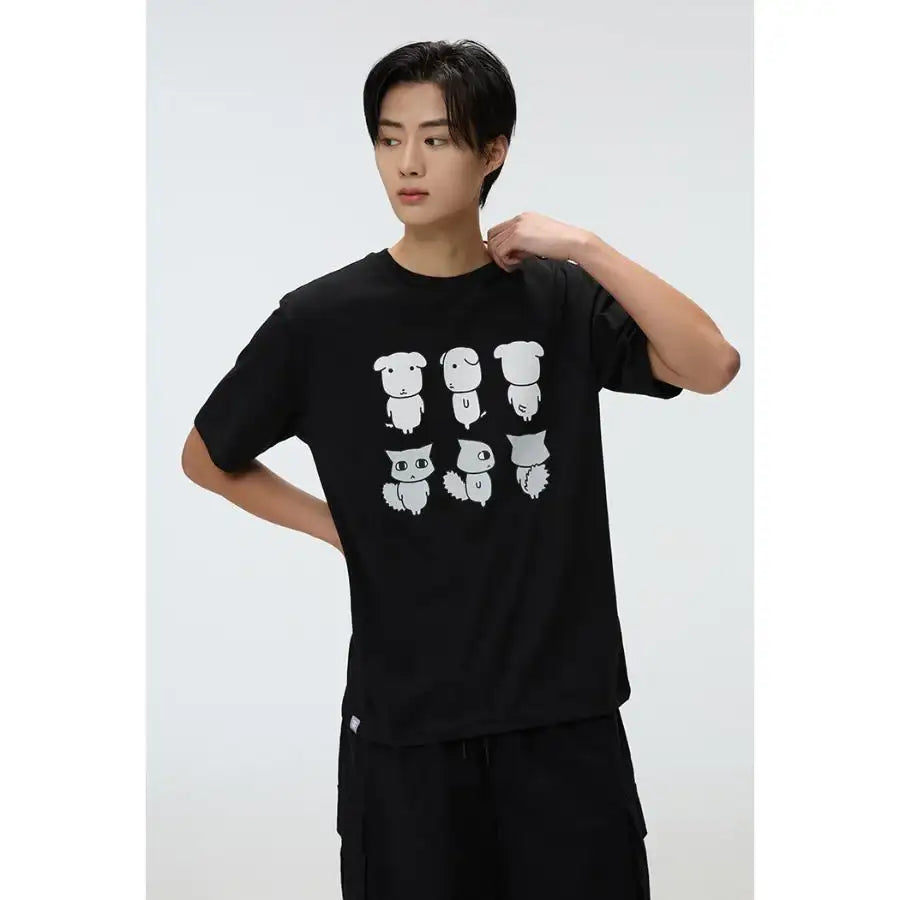 SPAO x Ganadi - Short Sleeve T-Shirt (Black) - SPAO - T-Shirt - Harumio