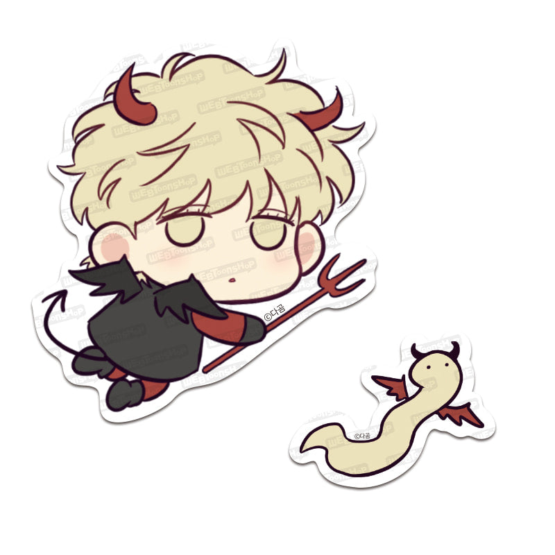 The Sacred Serpent's Seduction - Big Cut-Out Sticker Set (Angel Demon Set)