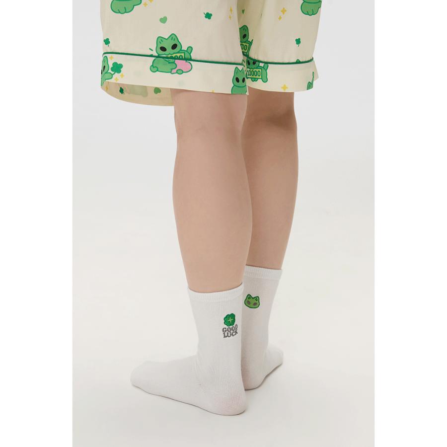 SPAO x Earthlings - Hello Earthling Short Sleeve Pajamas Set (Green)
