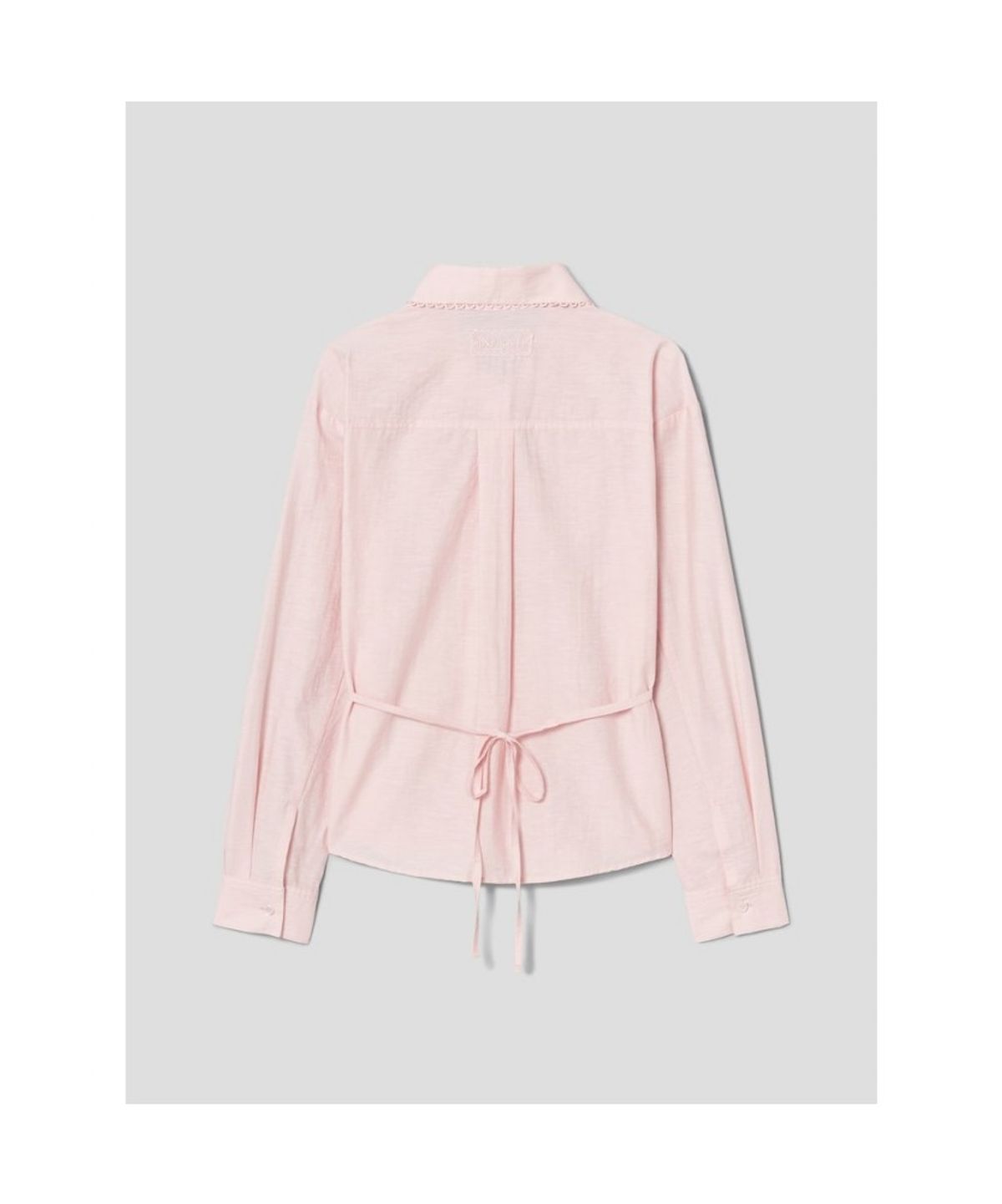 Kim Minju x Musinsa - Frill Long-Sleeve Collared Shirt