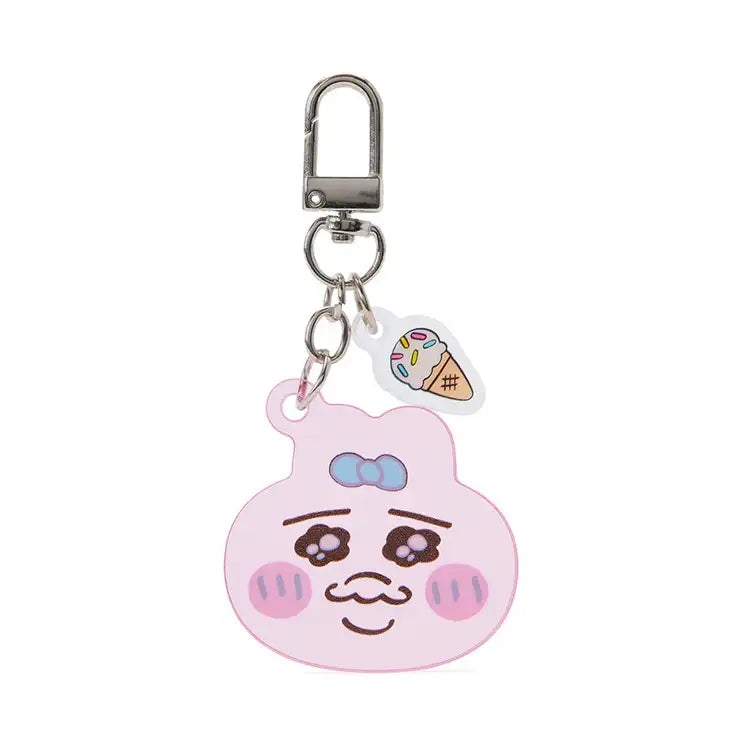 Kakao Friends - Punkyu Rabbit Ice Cream Face Keyring - Kakao Friends - Acrylic Keyring - Harumio