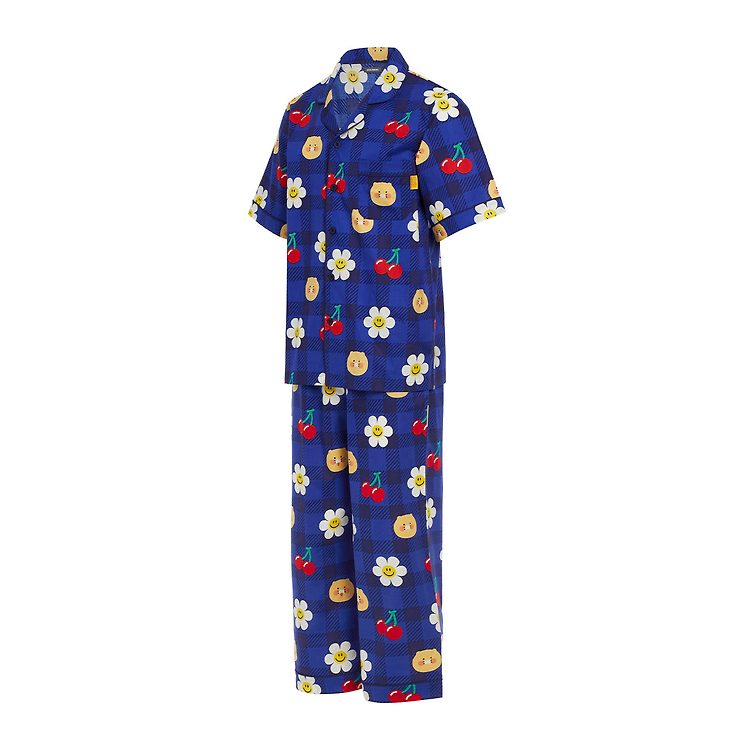 Kakao Friends x Wiggle Wiggle - Choonsik Blue Flower Pyjamas Set
