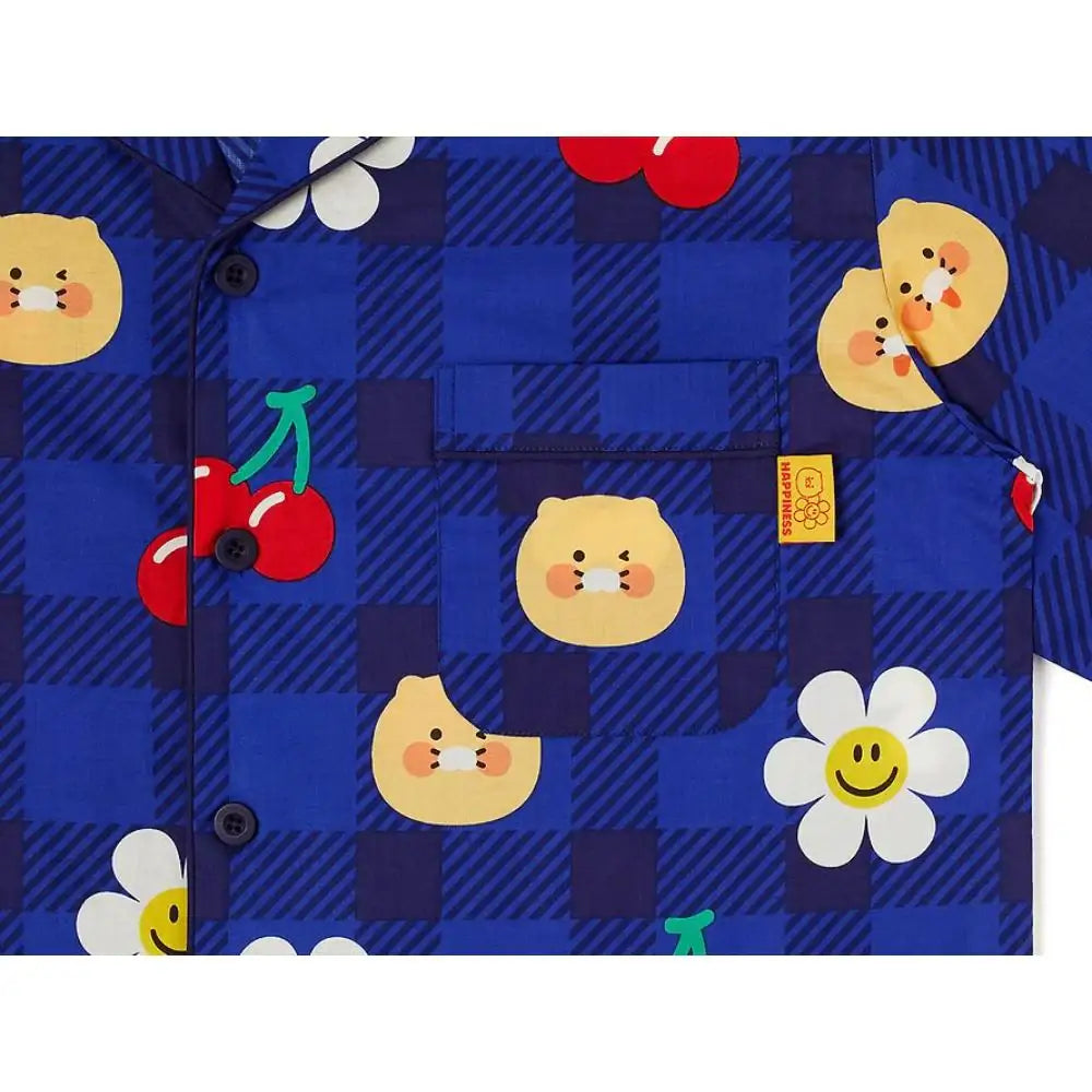 【Wiggle Wiggle X Kakao Friends】Cooling Pajamas★女性用 Kakao Friends x Wiggle Wiggle - Choonsik Blue Flower Pyjamas