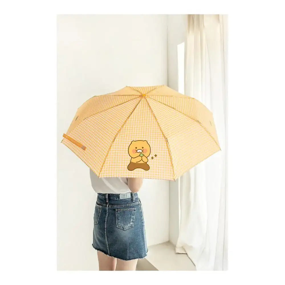 Kakao Friends - Choonsik Check Pattern 3-stage Manual Umbrella - Kakao Friends - Umbrella - Harumio