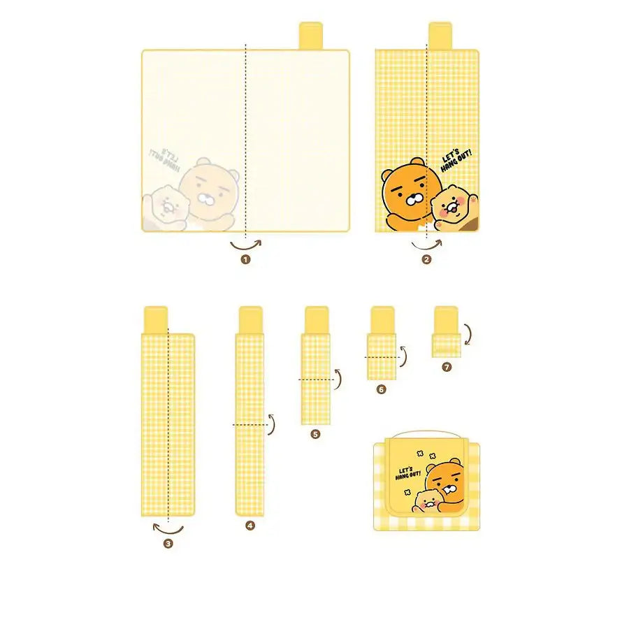 Kakao Friends - Choonsik Check Patterned Picnic Mat - Kakao Friends - Picnic Mat - Harumio