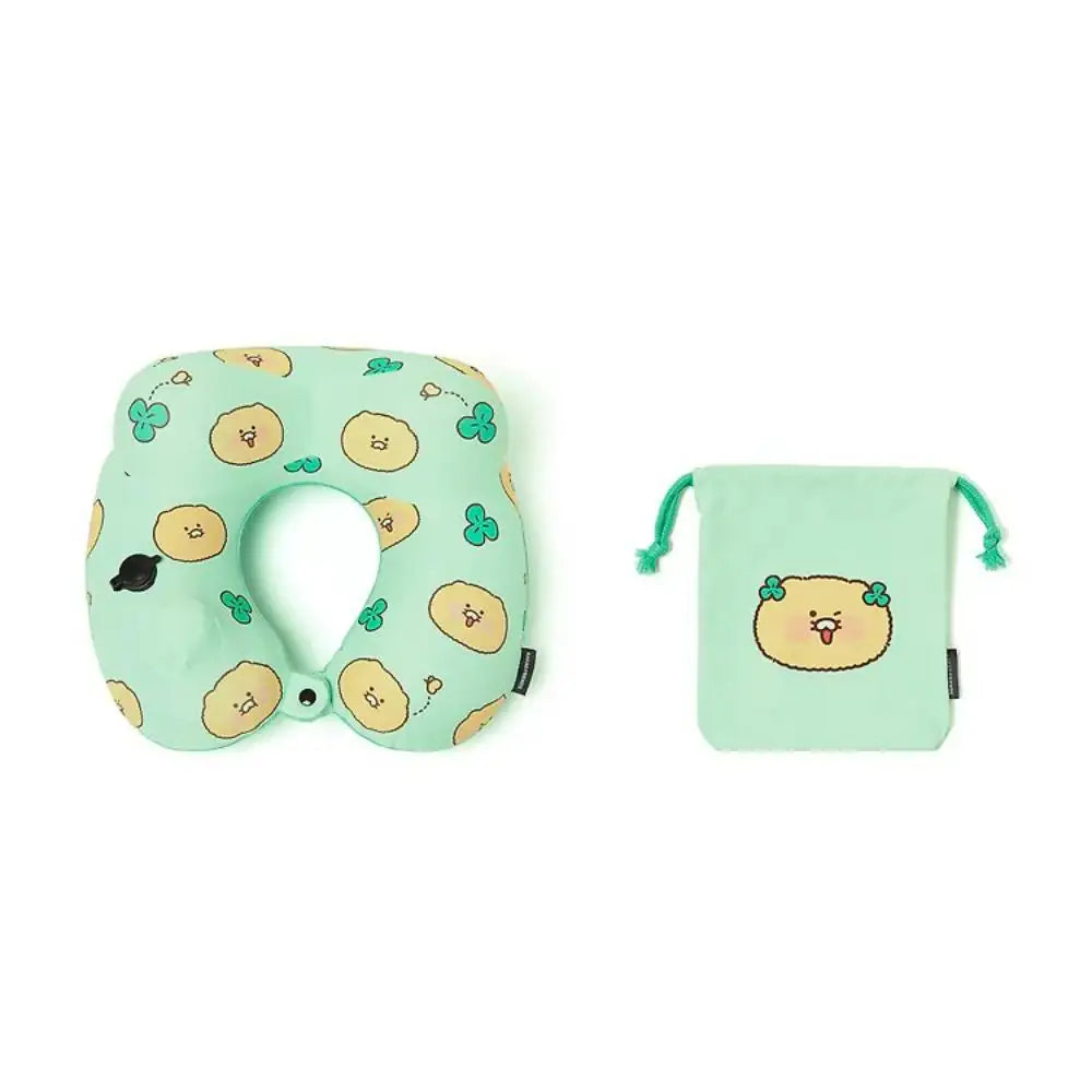 Kakao Friends - Choonsik Compact Air Pump Neck Cushion & Pouch Set - Kakao Friends - Cushion - Harumio