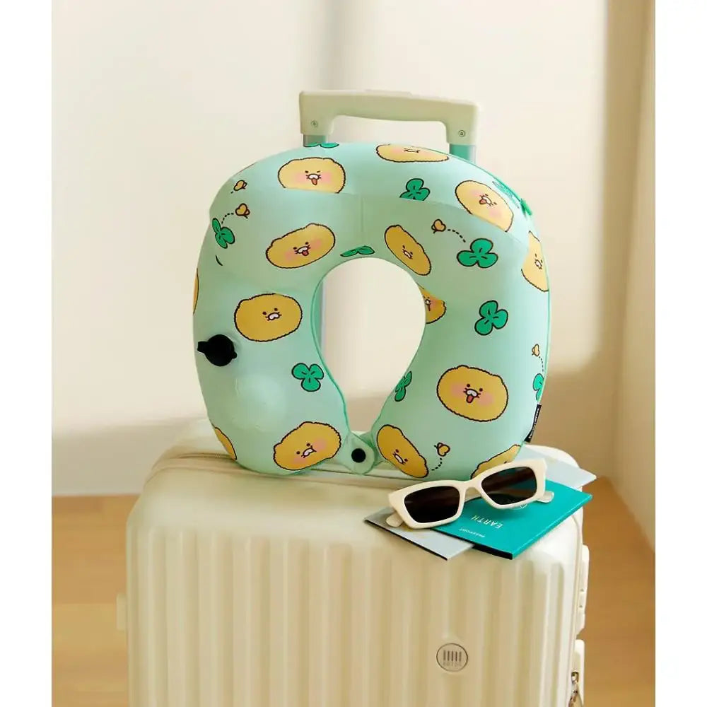 Kakao Friends - Choonsik Compact Air Pump Neck Cushion & Pouch Set - Kakao Friends - Cushion - Harumio