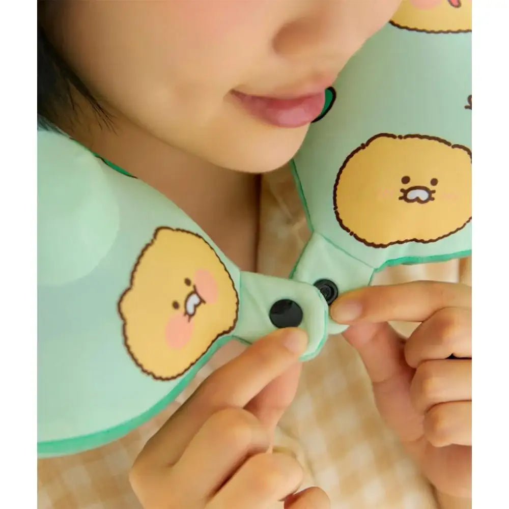 Kakao Friends - Choonsik Compact Air Pump Neck Cushion & Pouch Set - Kakao Friends - Cushion - Harumio