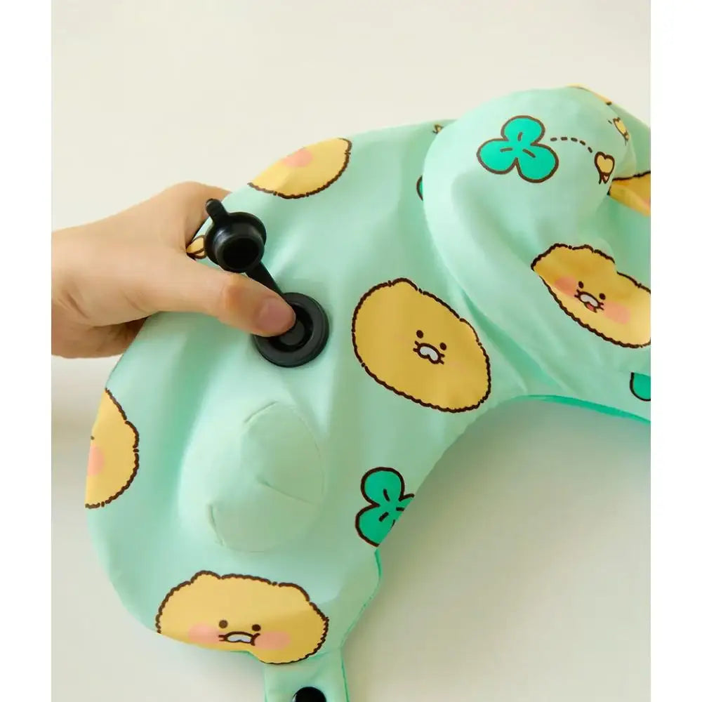 Kakao Friends - Choonsik Compact Air Pump Neck Cushion & Pouch Set - Kakao Friends - Cushion - Harumio