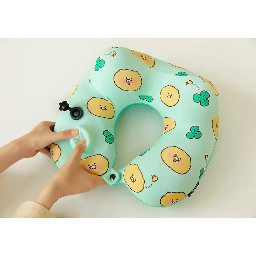 Kakao Friends - Choonsik Compact Air Pump Neck Cushion & Pouch Set - Kakao Friends - Cushion - Harumio