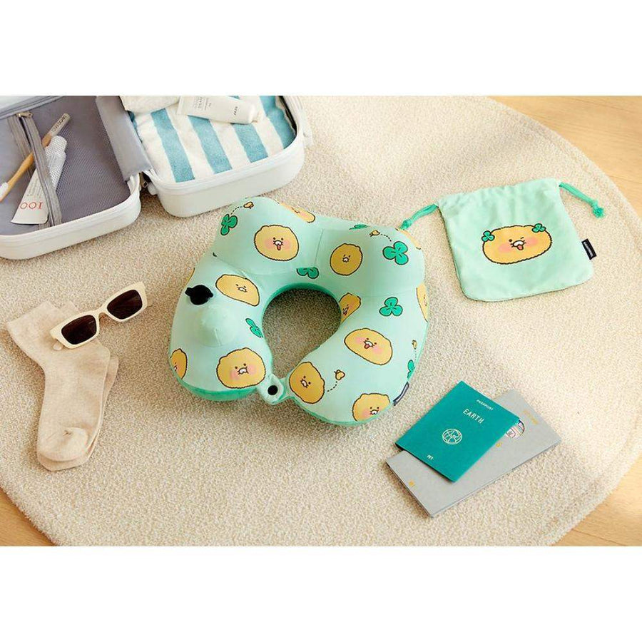 Kakao Friends - Choonsik Compact Air Pump Neck Cushion & Pouch Set - Kakao Friends - Cushion - Harumio