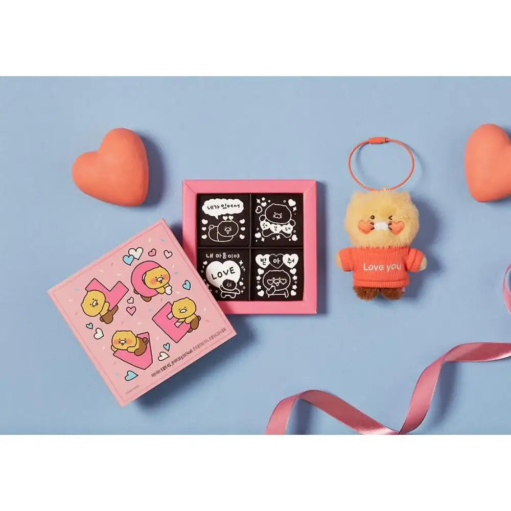 Kakao Friends - Choonsik Love Fossil Doll Keyring & Chocolate 4-piece Set - Kakao Friends - Food - Harumio