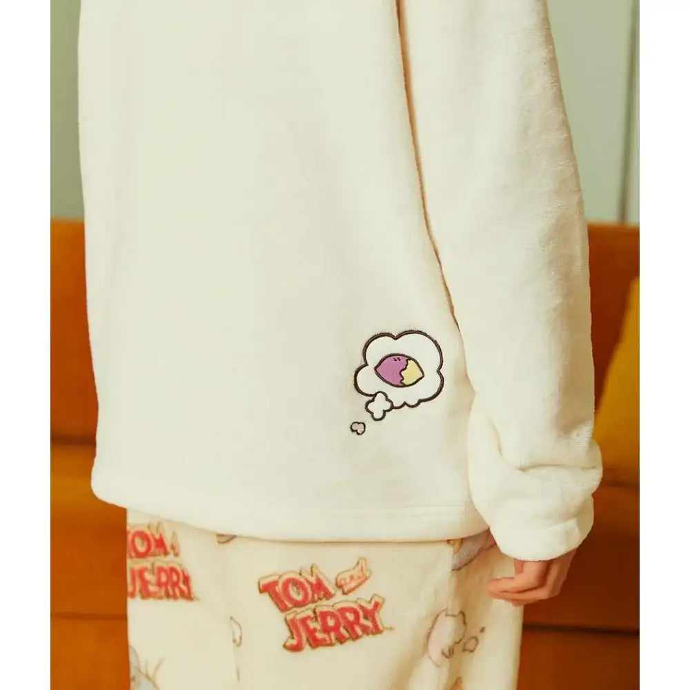 Tom and Jerry x Kakao Friends - Tuffy Choonsik Women Flannel Pajamas Set - Kakao Friends - Pajamas - Harumio